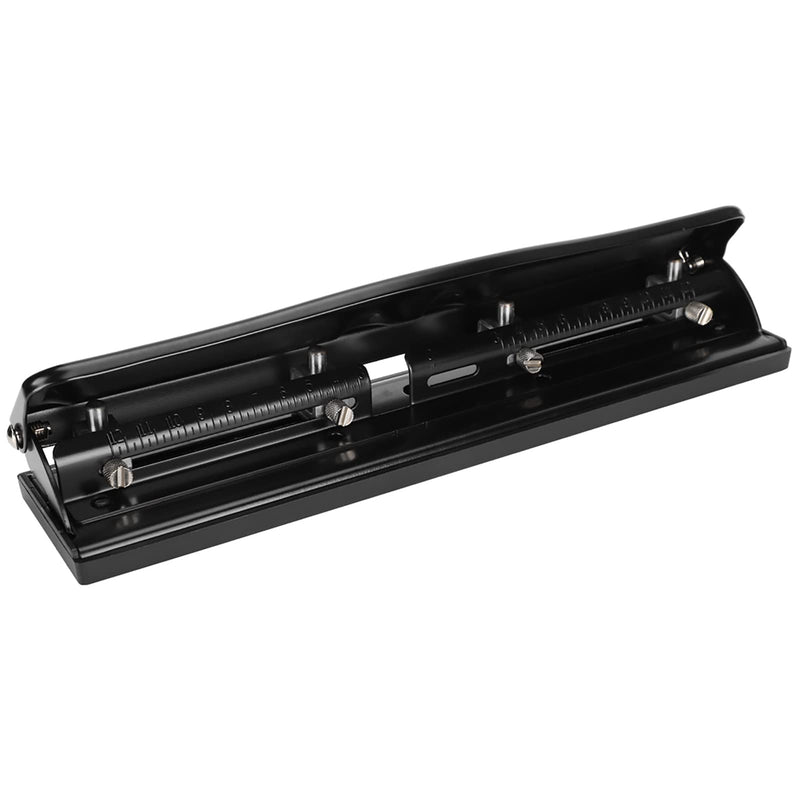 4 Hole Adjustable Punch Manual Home Paper Punching Machines 999D 10 Sheet Capacity Paper Punch Puncher for Office School Crafts Accessories Teacher Supplies, 11.4 x 2.6 x 2.2in