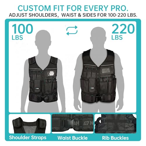 N NOAH Heavy-Duty Tool Vest for Men, Adjustable Size, 1680D Ballistic Fabric, Breathable Construction Vest with Reflective Stripes, Multi-Purpose Pockets for Electrician, Carpenter, Outdoor Activities