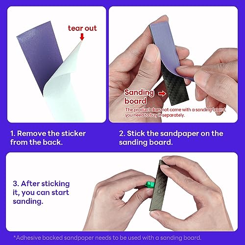 Metal Sanding Sticks + Adhesive Sandpaper#400#600#800(30pcs)
