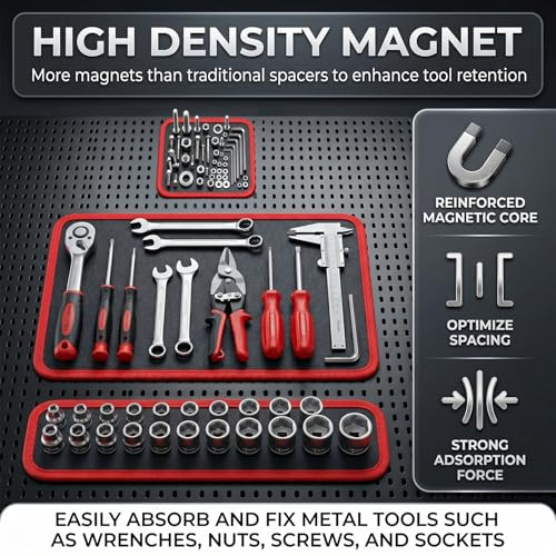 Upgraded 3 Pack Flexible Magnetic Tool Mat Set,Heavy Duty Magnetic Tray Pad
