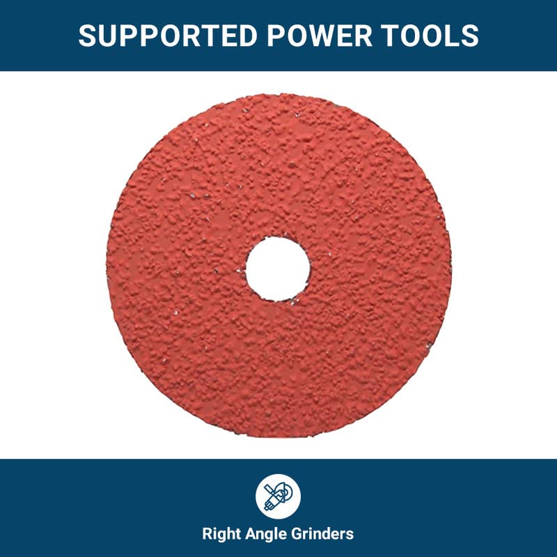 Benchmark Abrasives 5 Inch Sanding Discs Ceramic Resin Fiber Grinding Disc for Grinding, Stripping on Wood, Fiberglass, Steel, Metal, 7/8" Arbor Angle Grinder Sanding Disc, 25 Pack - 36 Grit