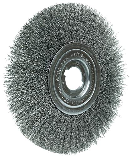 Weiler 01179 8" Narrow Face Crimped Wire Wheel, .014" Steel Fill, 1-1/4" Arbor Hole, Made in the USA (Pack of 2) .014 Wire Size