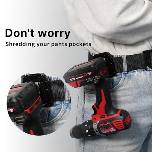 MELOTOUGH Drill Holder for Tool Belt,Tape Measure Holder,Magnetic Tool Holder Strong Magnetic Belt Clip