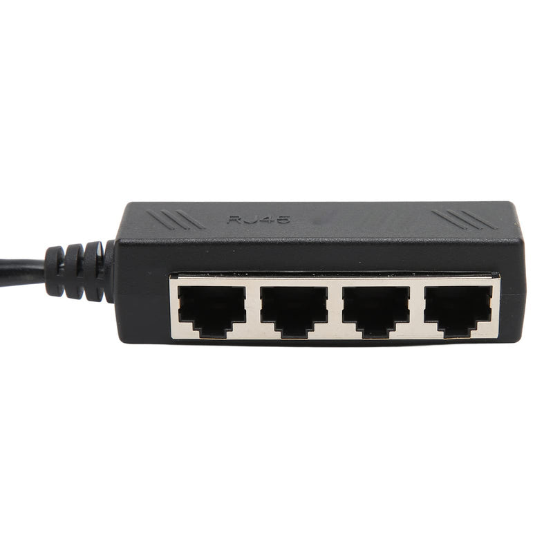 Emoshayoga Ethernet Splitter 1 to 4 , RJ45 Splitter Adapter Black 8 Pins 4xRJ45 Net Port Expand Access for Laptop