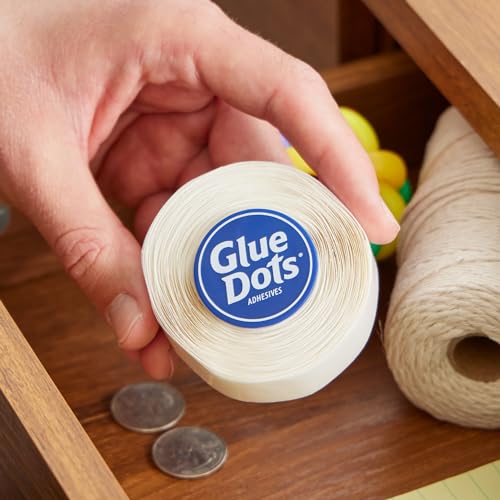 Glue Dots, Roll for everyday uses, 3-pack, ½”, .5 Inch, 900 Total Dots, Movable, Repositionable, Multi-Functional, Label Containers, Glue Stick and Tape Alternative, Clear 3 Pack