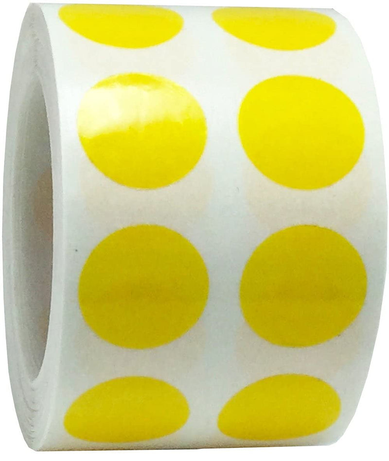 Yellow 1/2" Inch Transparent Color Coding Labels, 1,000 Total Adhesive Stickers On A Roll, Ideal for Planners, Journals, Mailing Seals and Crafting Ideas Yellow