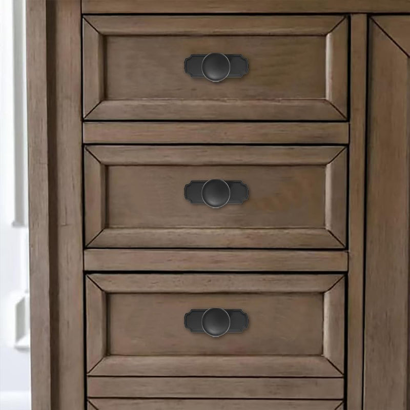 khtumeware 10 Pack 1-1/4 inch Backplate for Cabinet Knobs Matte Black Drawer Knobs Cabinet Hardware Vintage Aged with Backplate 10-Pack
