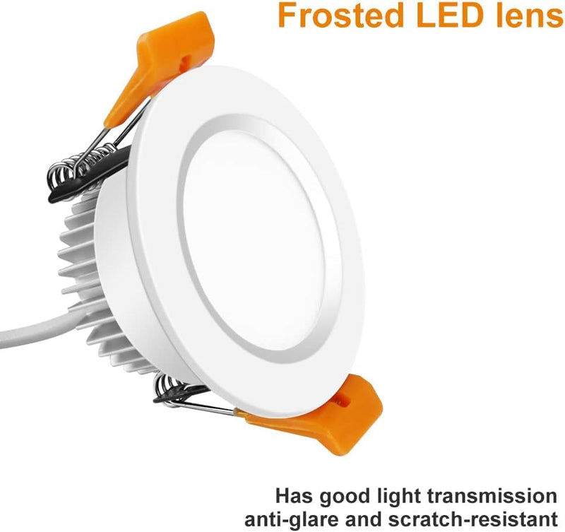 inShareplus 6 Pack 2 Inch LED Recessed Lighting, Downlight Dimmable 3W (35W Equivalent), 5000K Daylight White, CRI80, Recessed Light Fixtures with LED Driver White/6 Pack