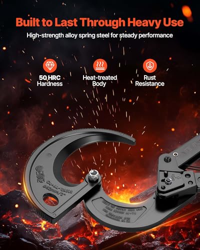 VEVOR Ratcheting Cable Cutter, Spring Steel Blades with Insulated Handles, Quick-Release Button, Heavy Duty Ratchet Cable Wire Cutter for Cutting Copper & Aluminum Cables Up to 800 MCM / 400 mm² 11inch/800 MCM / 400 mm²