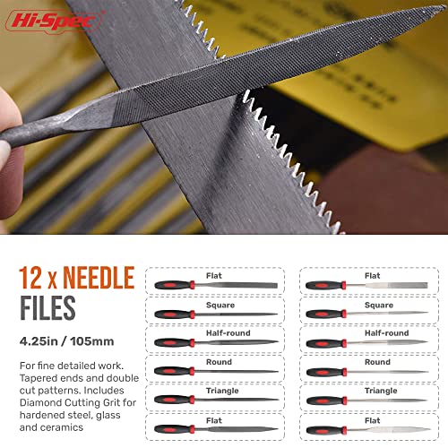 Hi-Spec Metal Hand & Needle Files Tool Kit Half Round Wood and Crafts 18 pieces