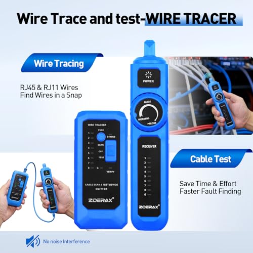 Professional Network Tool Kit, ZOERAX 14 in 1 - RJ45 Crimp Tool, Cat6 Pass Through Connectors and Boots, Cable Tester, Wire Stripper, Ethernet Punch Down Tool