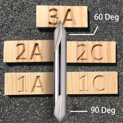BRV693 V Groove V-Point Router Bit Set 60/90 Degree,15 Degree,20 Degree Solid Carbide V Groove Router Bit for CNC Engraving and Chamfering 1/4" CD x 2" OL