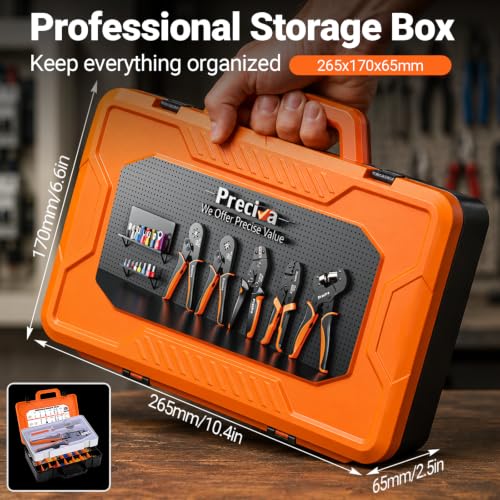 Preciva 6PCS Crimping Tool Set with 230PCS Connecting Accessories 230-Piece Terminal Kit