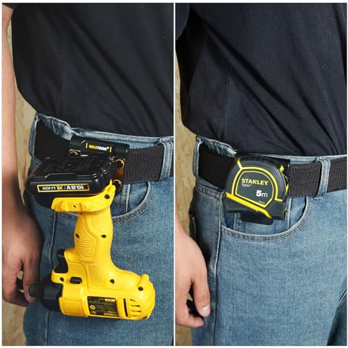 MELOTOUGH Right Handed Drill Holster Impact Driver Holster with Bit Pouch Heavy Duty Cordless Drill Holster,Black Drill Holder for Tool Belt