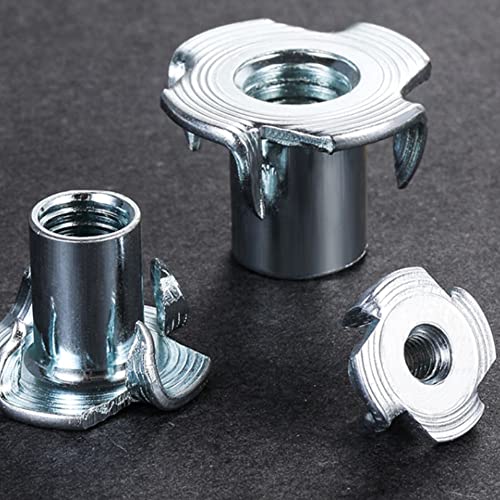 T Nuts 1/4"-20,5/16"-18, 3/8"-16(150 Pack), 4-Pronged tee Nuts for Wood Furniture, Rock Climbing Holds, Cabinetry (T-Nuts Kit) T-Nuts Kit