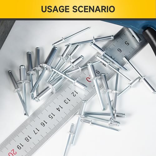 Mywish (300Pcs) 3/16" x 1/4" Blind Pop Rivets & 385 Pieces #8#10#12 Hex Head Self Drilling Screws Assortment Kit, High Strength Sheet Metal Screws