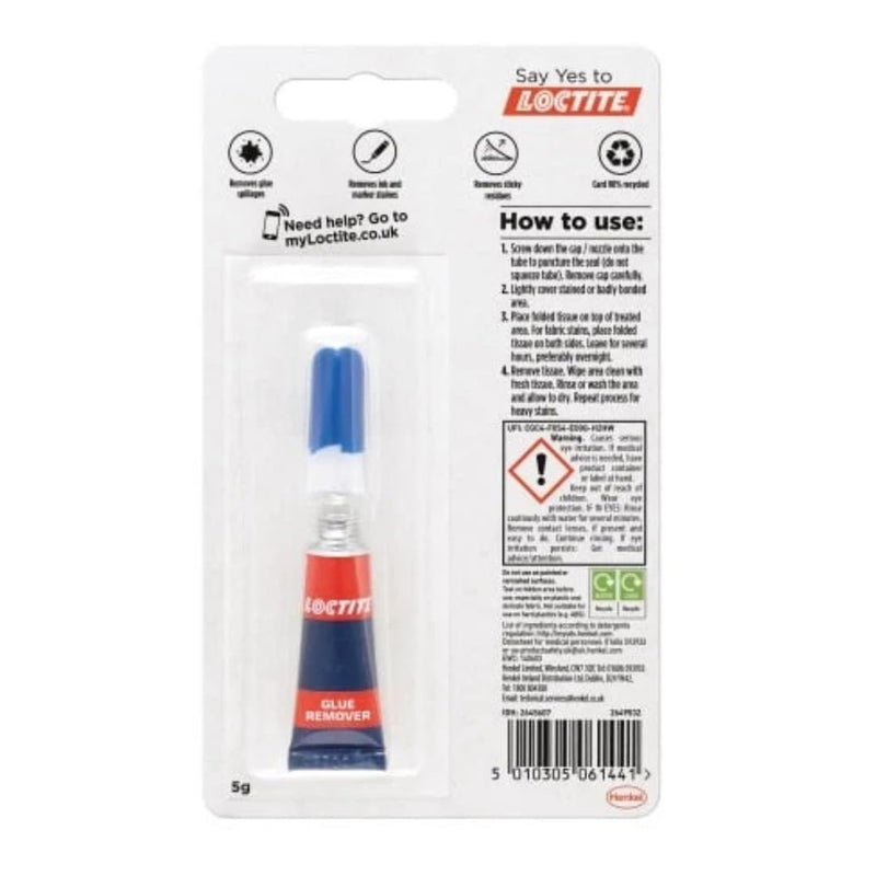 Loctite Glue Remover/Glue Remover 5g - Removes Superglue, Glue Residue & Residue - For Plastic, Metal, Glass & Ceramic