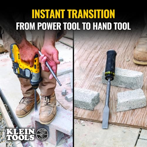Klein Tools 32753SD SDS Demolition Screwdriver, Flat Chisel and Bull Point Tips, Use with Rotary Hammer Drills and Handheld Pry Bars, 3-Piece 3-Piece Set