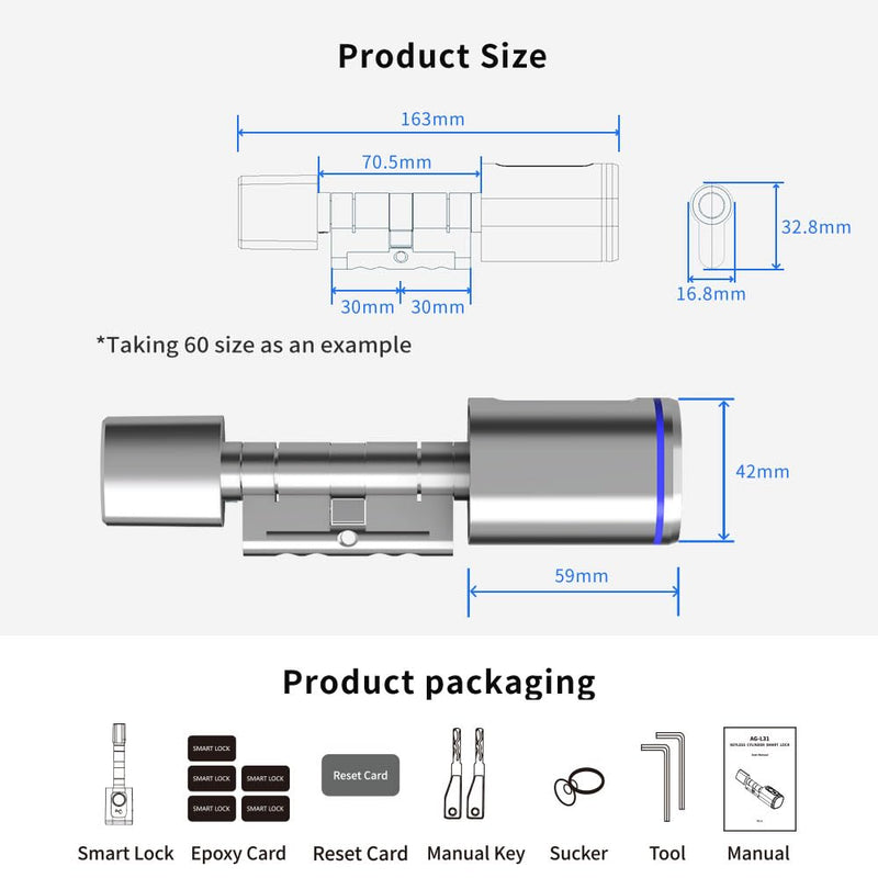 Intelligent Door Locks Fingerprint IC Card Key Cell Phone Application Household Intelligent Electronic Locks Applicable to Wooden Iron Security Door Silver