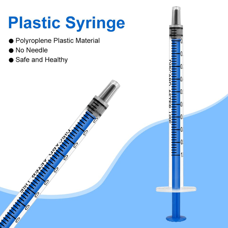 OFFCUP plastic syringe, pack of 50, disposable syringes, 1 ml, feeding syringe, plastic tube, for small pet feeding, motor oil or brake fluid [non-medical use], pack of 50, 1 ml