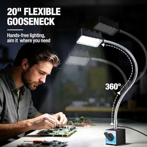 Magnetic Work Light, 1300 Lumens Led Machine Lights Lamps-1300L-20IN
