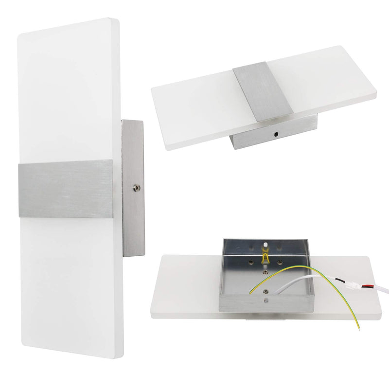 Lightess Modern Wall Sconce Dimmable 12W, Up Down Wall Lights Acrylic LED Wall Lamp for Hallway Bedroom Corridor, Cool White, HS521-1
