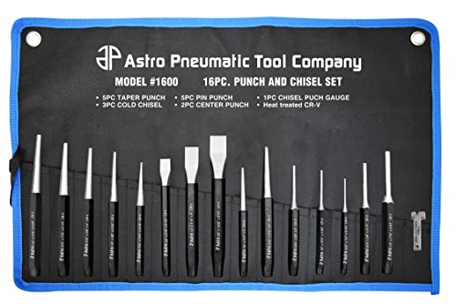 Astro Pneumatic Tool 1600 16-Piece Punch and Chisel Set 16 Pc Punch and Chisel Set