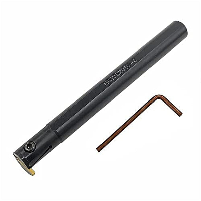 GBJ MGIVR2016-2 with MGMN200-G 3020 Grooving Cut-Off Cutter Grooving Insert Boring Bar 16mm 5/8" Grooving Cut-Off Holder for MGMN200 Carbide Inserts Holder MGIVR2016-2 + 10pcs MGMN200-G