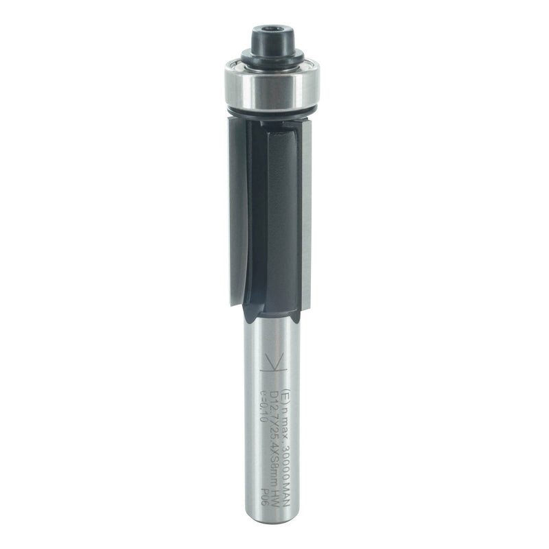 ENT 13502 flush cutter HW, shaft (S) 8 mm, diameter (D) 12.7 mm, NL 25.4 mm, Z3, SL 32 mm, GL 68 mm, with ball bearing D=12.7 / NL=25.4 / GL=68