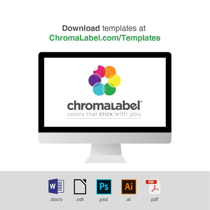 ChromaLabel 2 Inch Round Printable Labels, Compatible with Laser and Inkjet Printers, 500 Pack, 25 Sheets, White