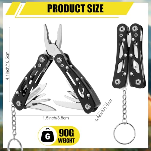 Lasnten 12 Pcs Multitool Pliers, Stainless Steel Foldable Mini Tool,Black Black