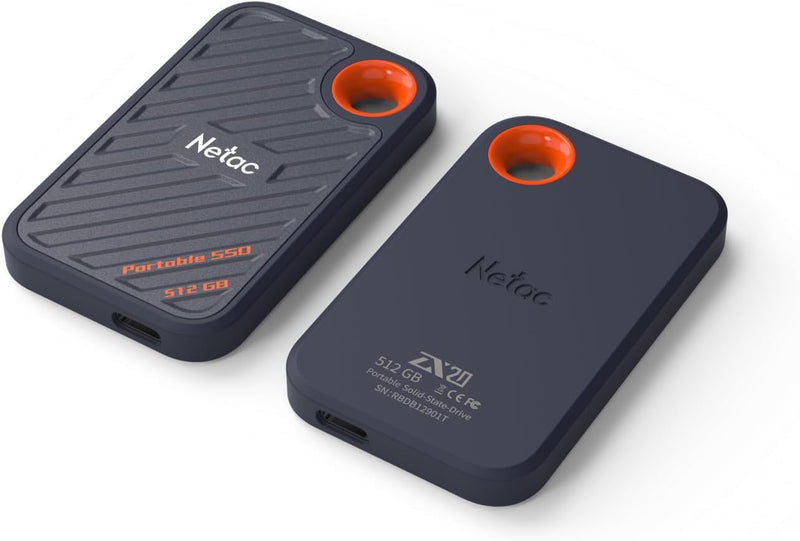 Netac 512GB Extreme Portable SSD External Solid State Drives Up to 2000MB/s Read 1700MB/s Write Speed, USB 3.2 Gen.2 Business Travel Essential Supports Win to Go Dust-Resistant ZX20