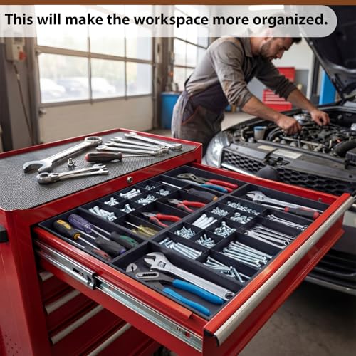 2 Pack Expandable Tool Box Organizer Tray, 12+2 Compartments 1