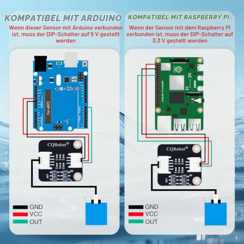 CQRobot Non-Contact Liquid Level Sensor for Arduino Raspberry Pi | Capacitive, flat, rectangular, external sticker probe for automatic irrigation systems, aquariums, gardens, agriculture Contactless-2