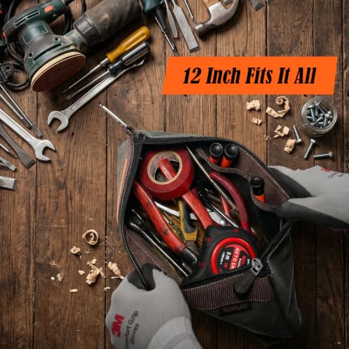 WELKINLAND Heavy-Duty Canvas Tool Pouch, 5-Color & 12-Inch Tool Pouch Set
