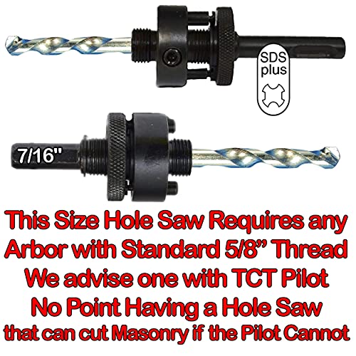 6 in Carbide Hole Saw for Recessed Lights Brick and Masonry Cuts Through Hardie Board Cement Plank Siding Cut Holes for Exhaust Fans Plumbing Vents and Ducting Need Arbor with Pins 152mm (6 in) Brick HoleSaw No Adaptor