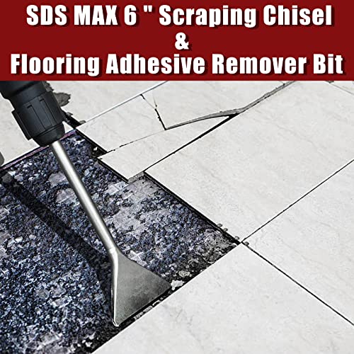 6" Wide Tile Chisel for SDS-Max Rotary Hammers, 15" Long 40Cr Steel
