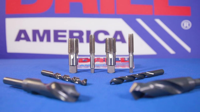 Drill America 5/8"-24 Tap and 37/64" Drill Bit Kit, POU Series