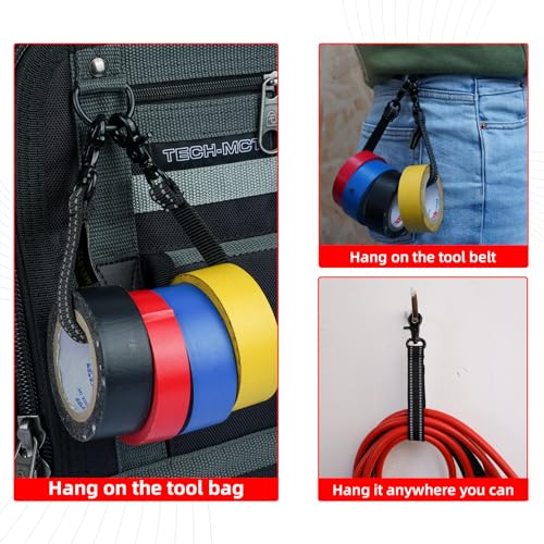 MELOTOUGH Tactical Outdoor H-Harness Duty Belt Suspenders Black,Electrical Tape Holder Tape Thong with Trigger Snap Hook Electrical Tape Strap for Tool Bag, Tool Backpack, Tool Belt