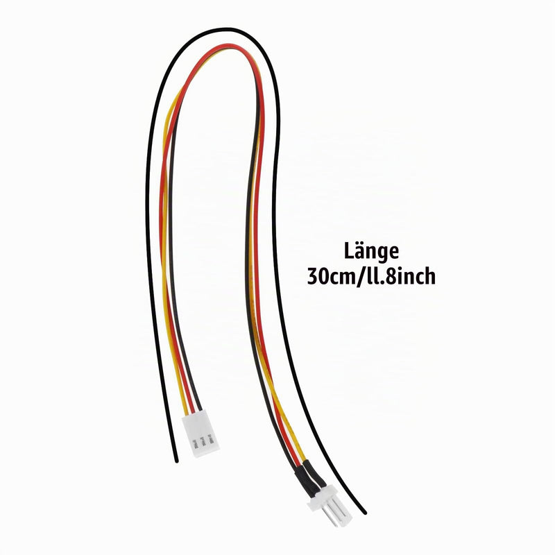 OTOTEC 10-pack PC fan power extension cables, 30cm, 3-pin male to female, fan connector cable, computer CPU fan wire, fan cable
