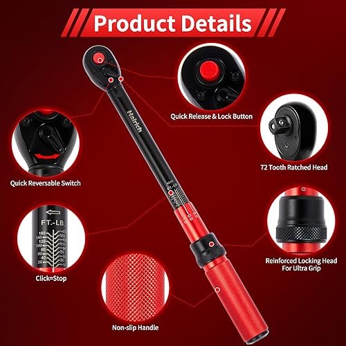 Hairich torque wrench 1/2, 10-170ft.lb/13.6-230Nm, ±3% HIGH PRECISION 1/2" 10-170 FT.LB