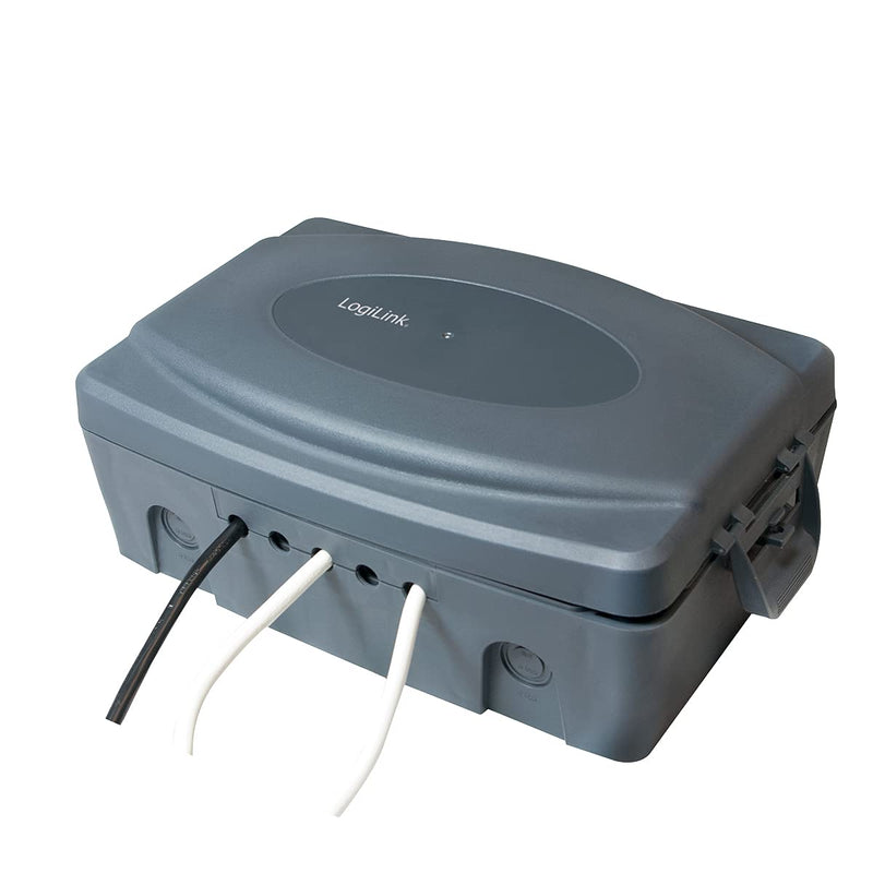 LogiLink LPS223 - weatherproof electronics box for outdoor use in gray with dust and splash protection (IP54), 32x21x11.5cm 32 x 21 x 11.5 cm single