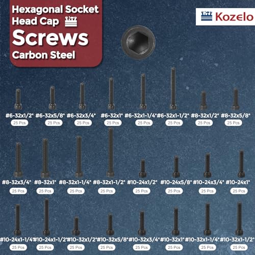 600pcs Socket Head Cap Screws Bolts Nuts Assortment Kit Alloy Steel