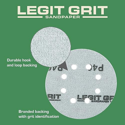 5 inch Sand Paper Disc, 8-Hole, 40 Grit, 100 Pack Coarse