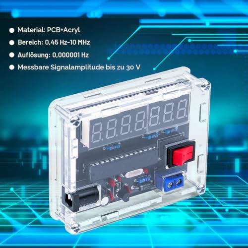Frequency Meter Test Tool 0.45Hz-10MHz Digital Frequency Meter, Automatic Range Conversion Frequency Counter VR Frequency with Shell Cymometer DIY Kit