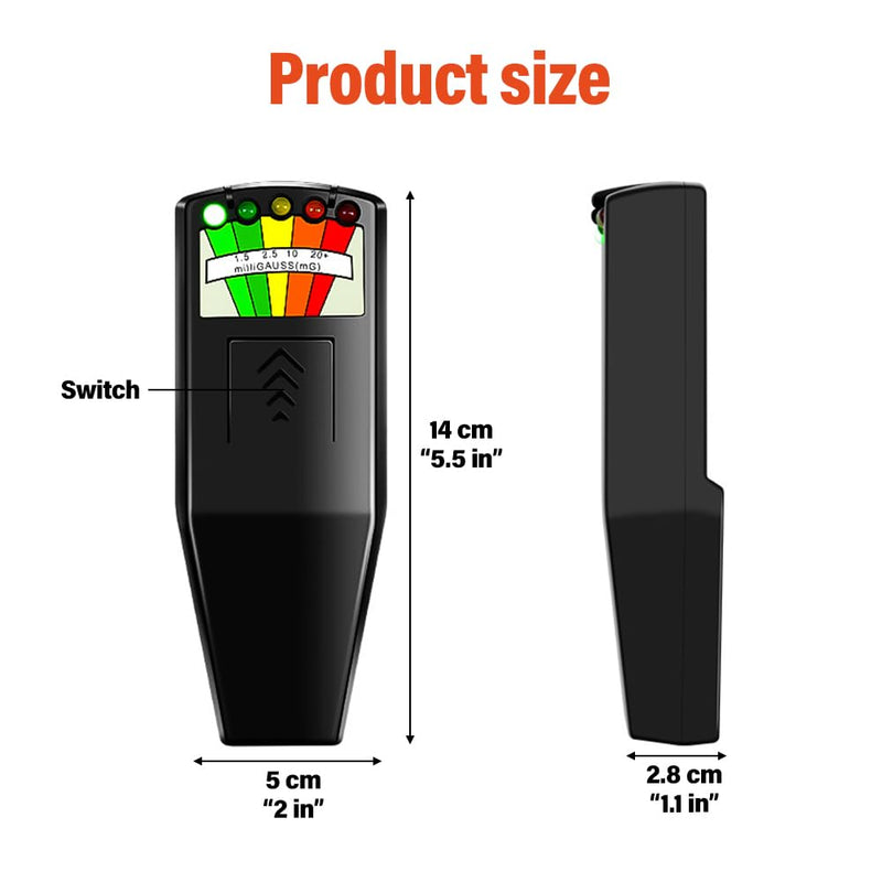 K2 EMF Meter, Handheld EMF Meter, 5 LED Ghost Hunting Detector, 50Hz - 20,000Hz Radiation Meter, K2 Meter for Home Office Outdoor