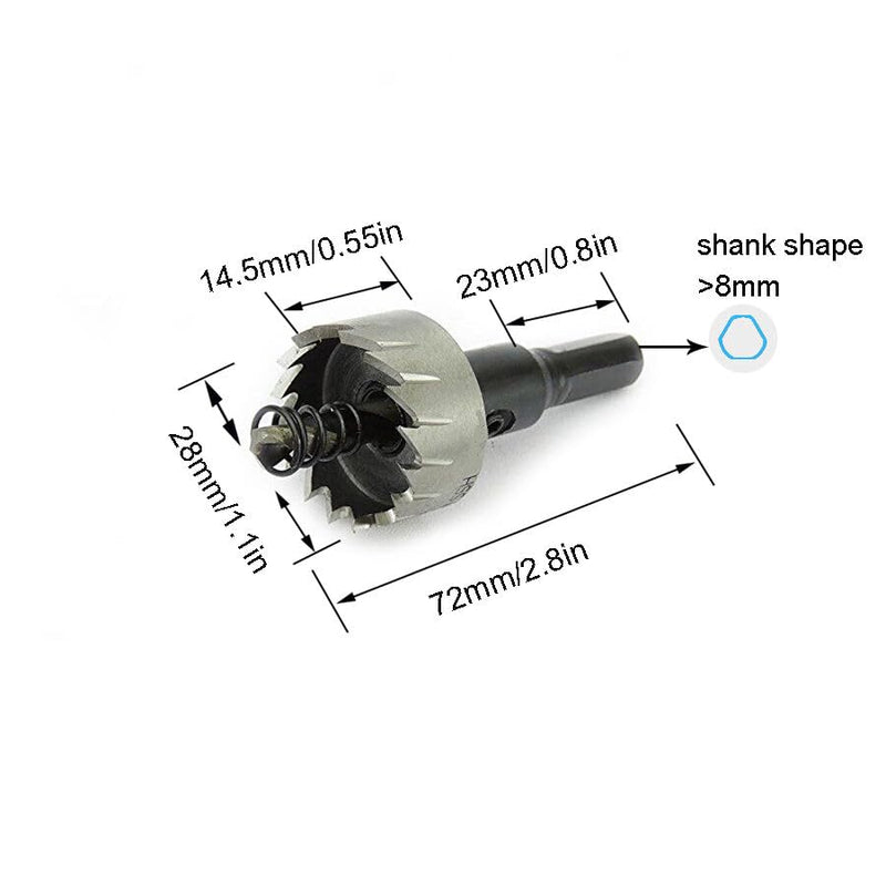 TOGU 1-1/10" (28mm) Heat Treated High Speed Steel Drill Bit Spiral Screw Thread Taps Countersink,5 Packs 28 mm 5