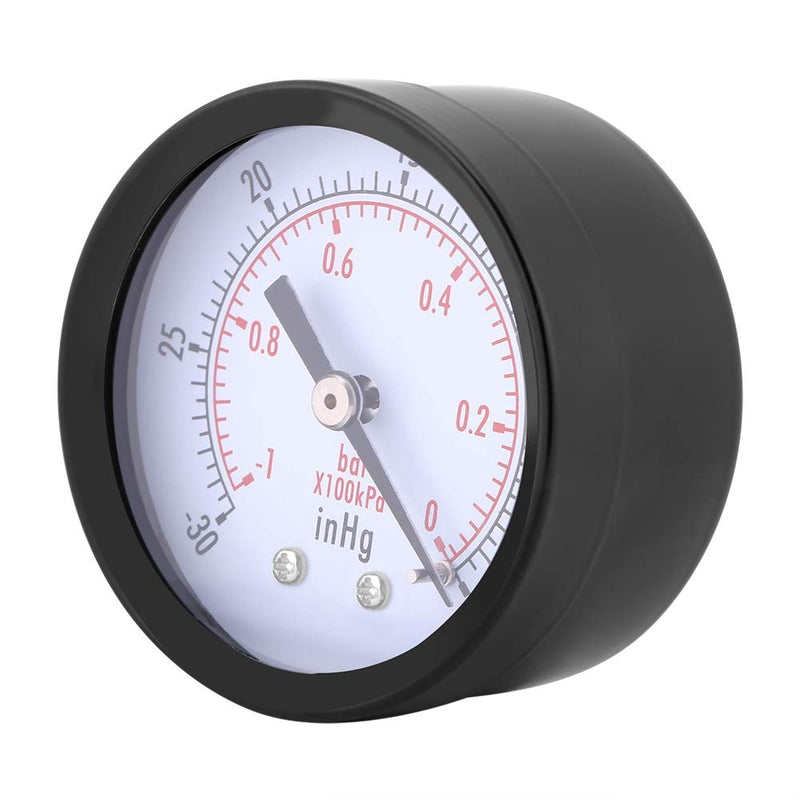 Oumefar 0-30inHg vacuum pressure gauge 0-1bar 50mm mini dial air vacuum pressure gauge 1/4" BSPT thread pressure gauge 1/4 inch BSPT rear mounting