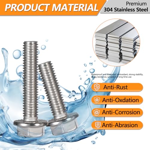 260 Pcs M5 M6 M8 Metric Flange Bolts Assortment, 16/20/25/30/40mm Screws M5/M6/M8 - 16/20/25/30/40mm