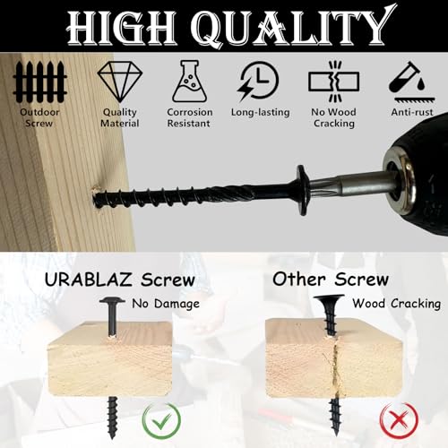 80pcs Decking Wood Screws, Lag Screw with 2pcs T30 Torx Drive Bits #14 x 4